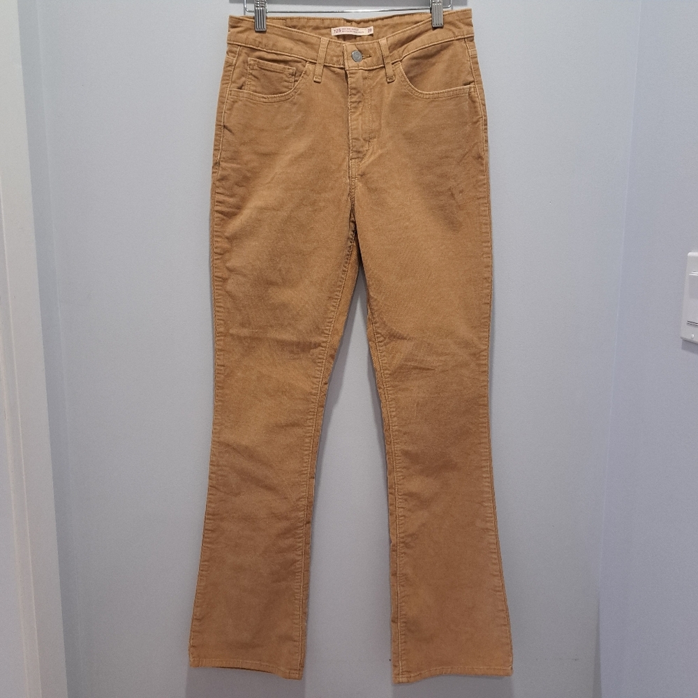 Levi's 725 Highrise Bootcut Boho Granola Y2K 90s Grunge Corduroy Pants Womens 28